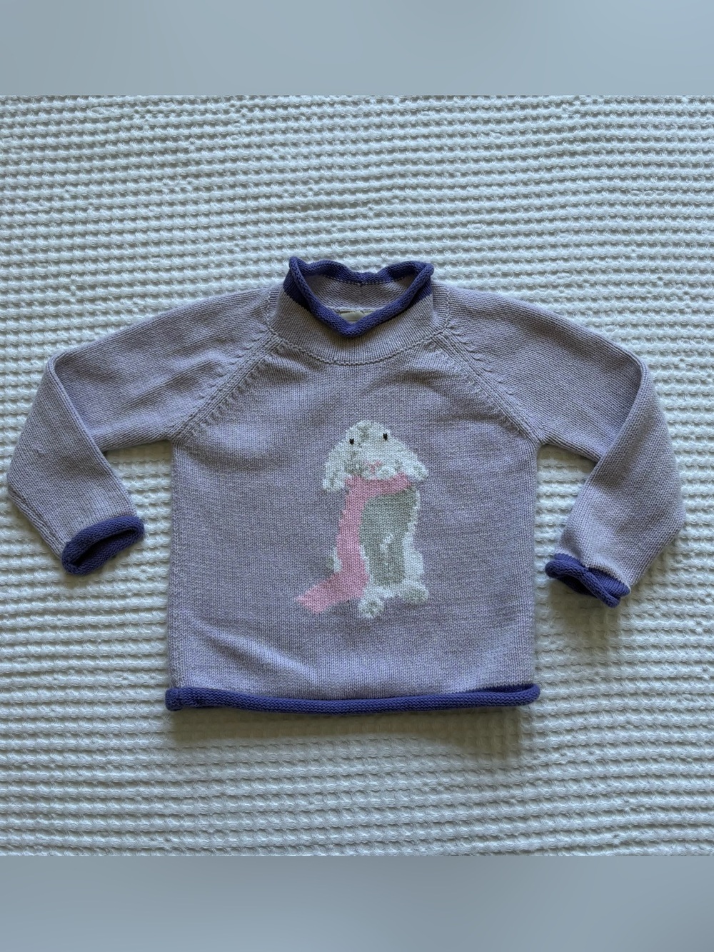 LL Bean Lavender Roll Neck Lamb Sweater Cotton Blend Toddler Size 3T